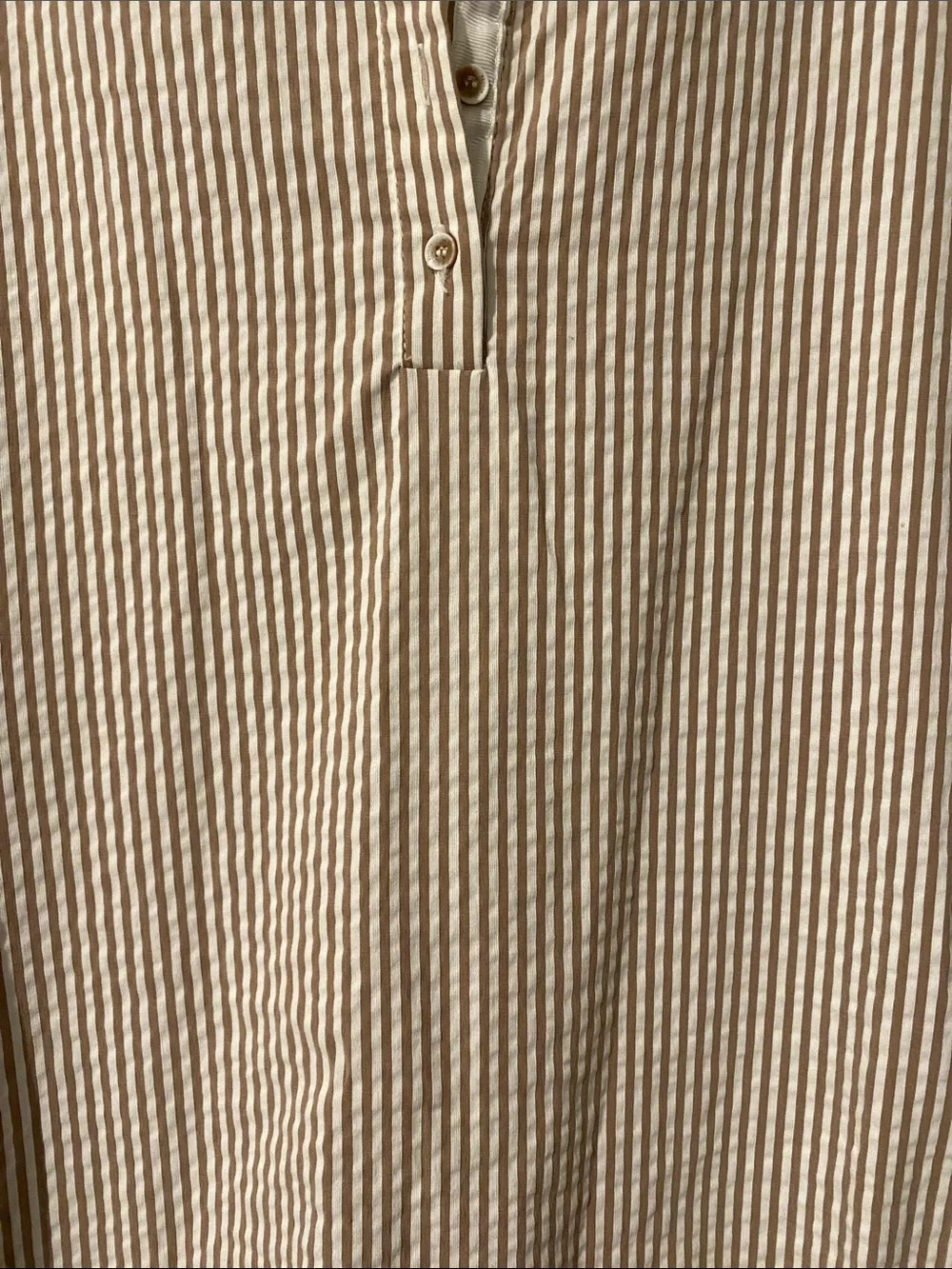 Renuar Cream and White Striped Dress